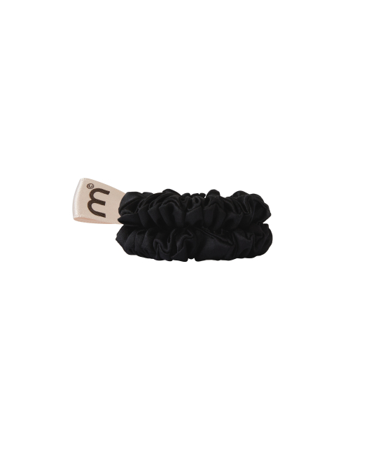Sada dvou tenkých gumiček z přírodního hedvábí černá Mon Mou mini slim Black