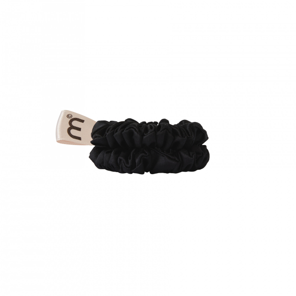 Sada dvou tenkých gumiček z přírodního hedvábí černá Mon Mou mini slim Black Sada dvou tenkých gumiček z přírodního hedvábí černá Mon Mou mini slim Black