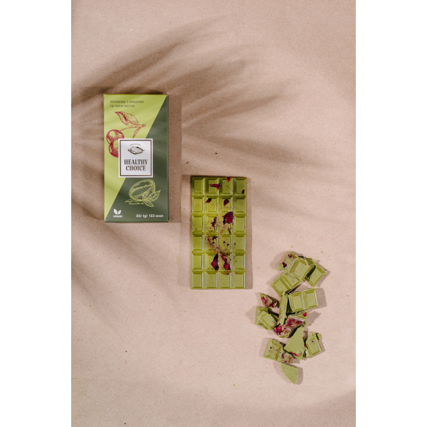 Čokoláda s třešněmi a čaj matcha Healthy Choice