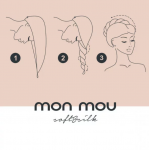 Oboustranný zavinovací ručník pro šetrné sušení vlasů bílá MON MOU Hair Turban White