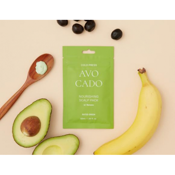 Výživná maska na pokožku hlavy s avokádovým olejem Rated Green Avocado Nourishing Scalp Pack Banana