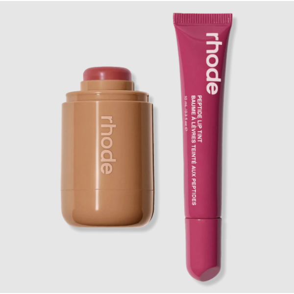 Duo tvářenka a lesk na rty Rhode The Fall Duos Sleepy girl and Raspberry jelly