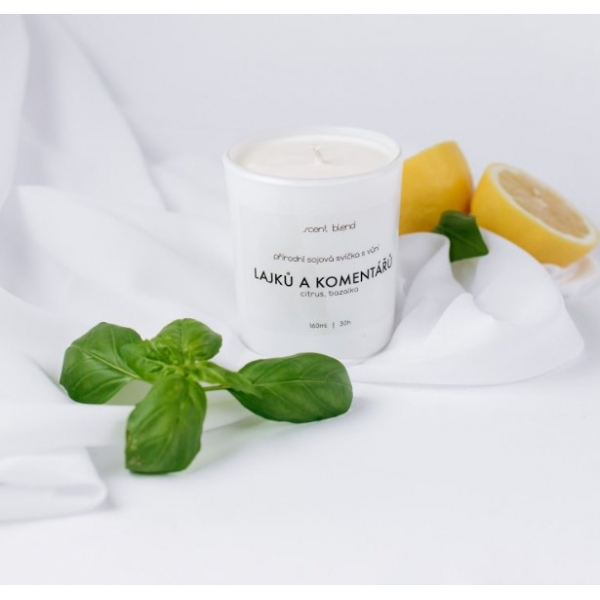Svíčka “Lajků a komentářů” Citrus a bazalka Scent Blend