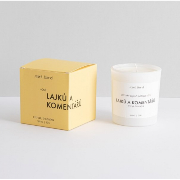 Svíčka “Lajků a komentářů” Citrus a bazalka Scent Blend