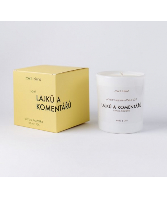 Svíčka “Lajků a komentářů” Citrus a bazalka Scent Blend
