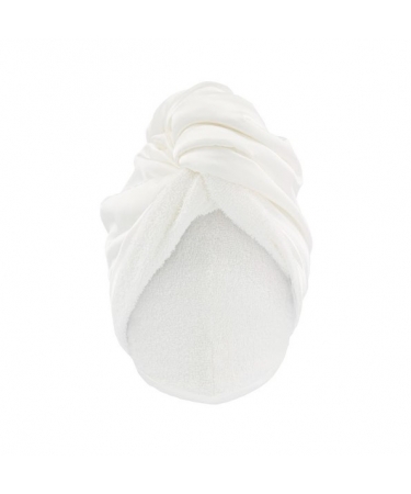 Oboustranný zavinovací ručník pro šetrné sušení vlasů bílá MON MOU Hair Turban White
