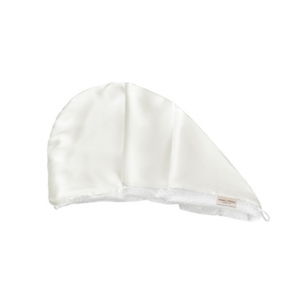 Oboustranný zavinovací ručník pro šetrné sušení vlasů bílá MON MOU Hair Turban White