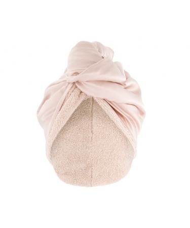 Oboustranný zavinovací ručník pro šetrné sušení vlasů nude MON MOU Hair Turban Nude
