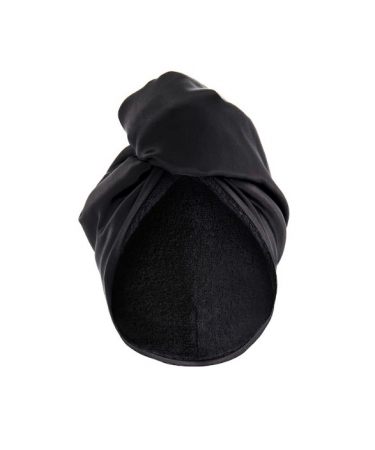 Oboustranný zavinovací ručník pro šetrné sušení vlasů černá MON MOU Hair Turban Black